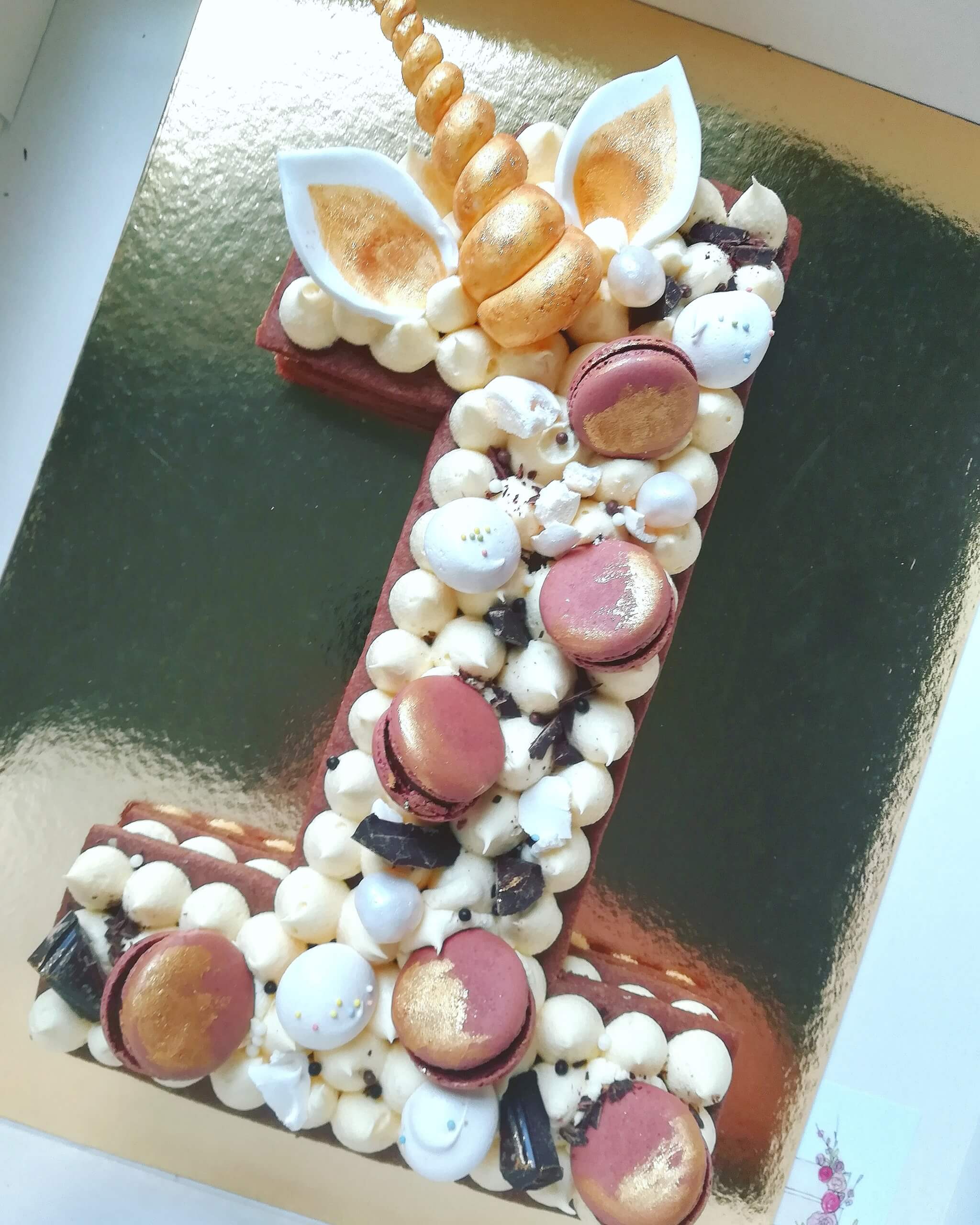 Gâteau Chiffre licorne